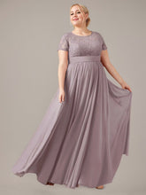 A-Line Scoop Floor-Length Chiffon Mother of the Bride Dress